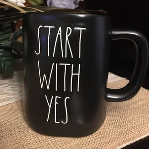 Rae Dunn Start With Yes Mug - Black